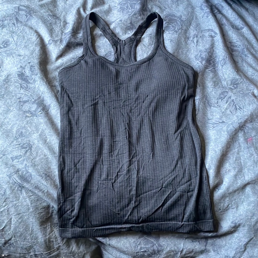 Black Lululemon Ebb to Street tank top